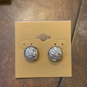Silver Cabochon Earrings